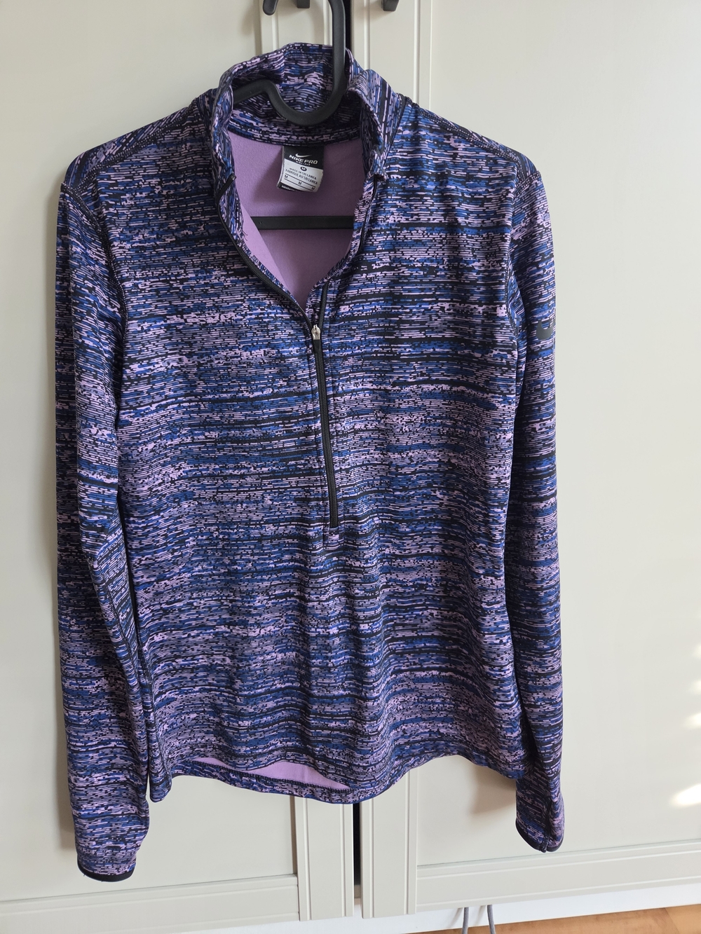 Nike Purple & Navy Patterned Quarter-Zip Pullover